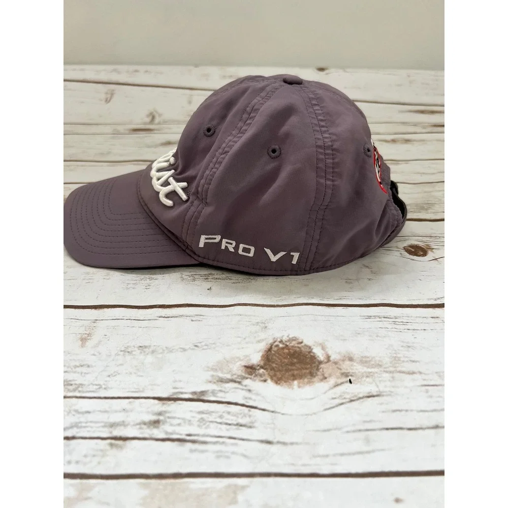 Titleist Golf Hat Purple Pro V1 FootJoy Adjustable Strapback OSFM
